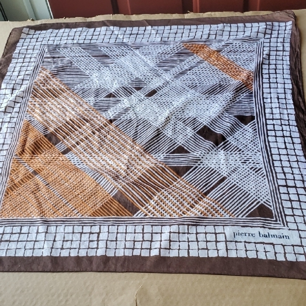 Pierre Balmain Brown and Orange Scarf